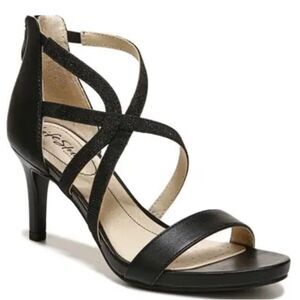 LifeStride Women Heeled Sandal 7 Strappy Comfort Formal Dressy Black Masquerade